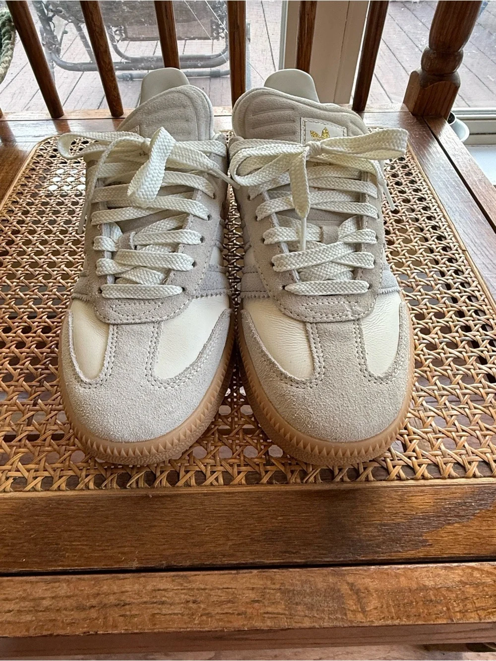 adidas Kids Samba Sneakers in Beige and Gum